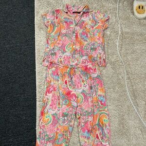 Ralph Lauren Pink Paisley Kids Pajama Set